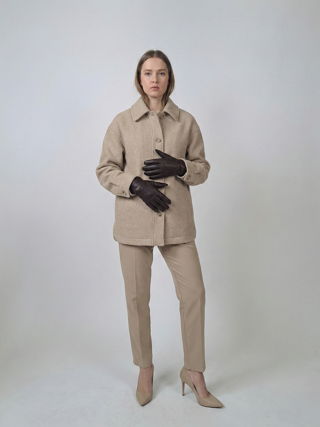 Luvas de 123 m - couro de ovelha - acessórios - marrom