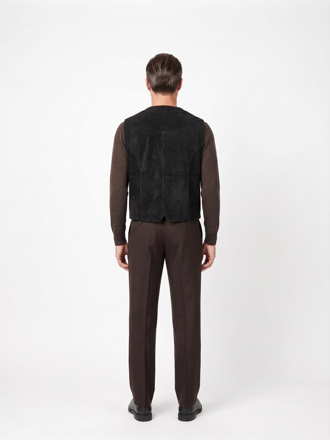 Nuovo Gilet 906 - Pelle di agnello nabuk - Uomo - Nero
