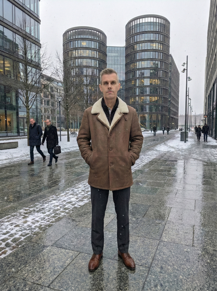 Küfer, 80 cm. - Kragen - Nappa Lamm Crack - Herren - Whiskey