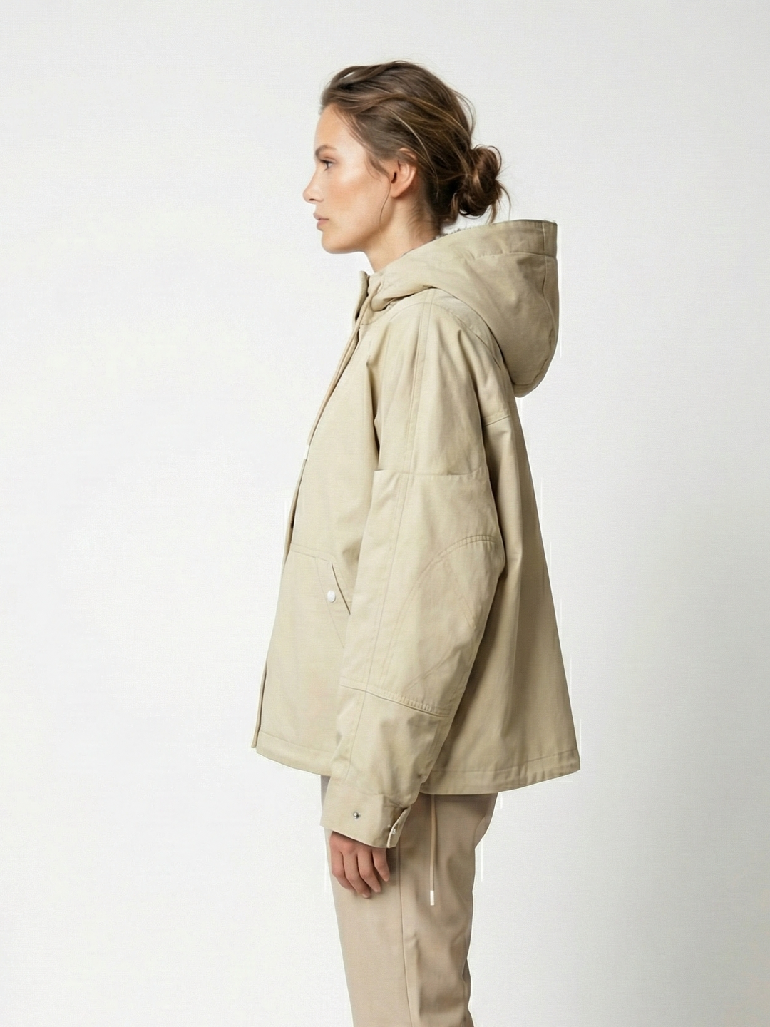 Isaia, 62 cm. - textíl - Konur - dökk beige