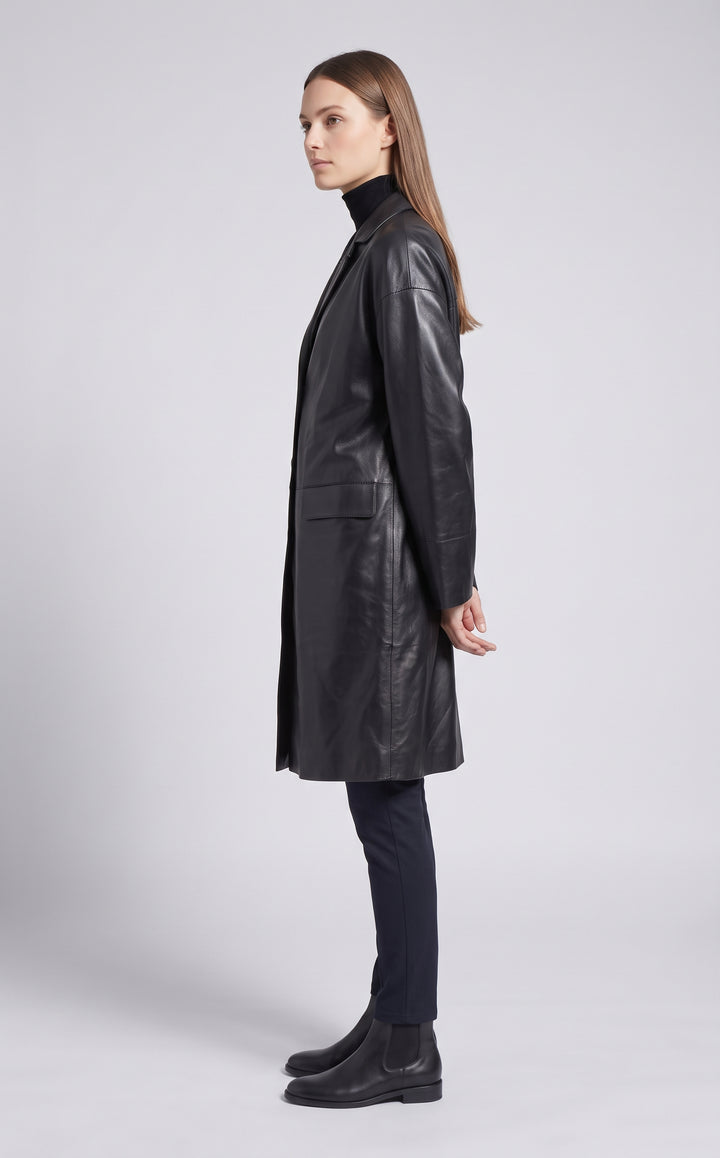 Muffin Largo, 90 cm. - Collar - Piel Cordero Malli - Mujer - Negro