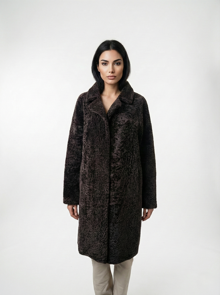 Izel, 95 cm. - Krave - Nappa Lam - Damer - Brun