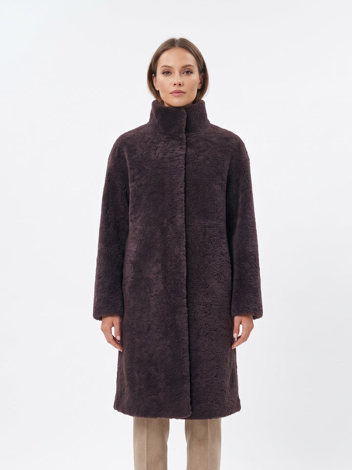 Filuka, 100 cm. - Collar Curly Lamb - Women Coffee