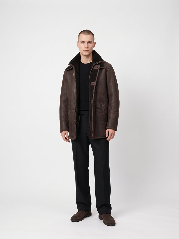 Owen, 85 cm. Nappa Lamb Crack - Man Brown
