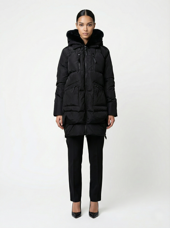 Pour toujours, 90 cm. - Hood - Down - Femmes - Black