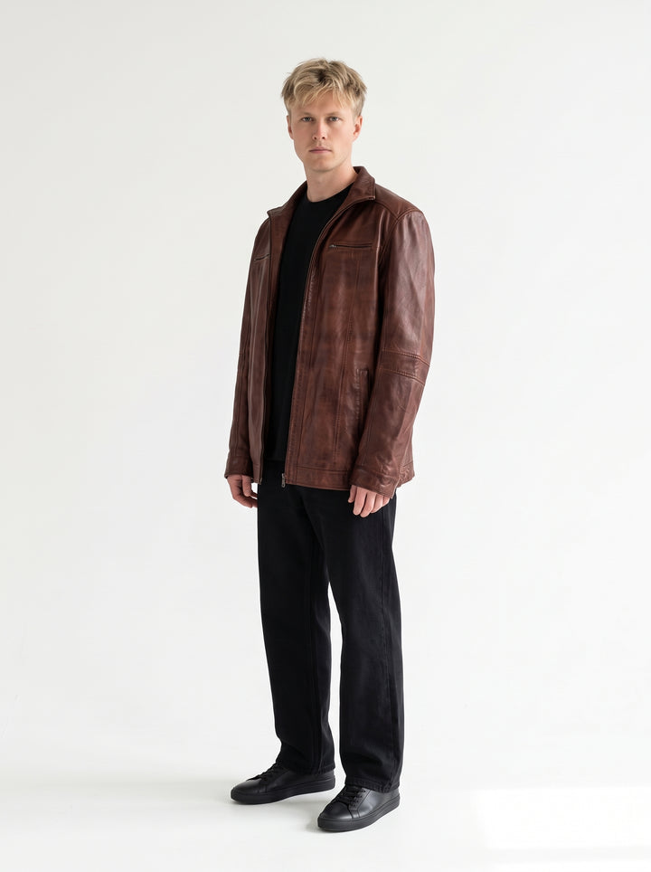 Big Marlow - Lamb Polish Nappa Leather -Man - Koparbrúnt