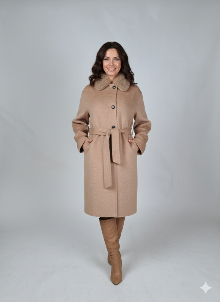 Hava & Hava, 100 cm. - Krage - Ullblandning - Dam - Kamel