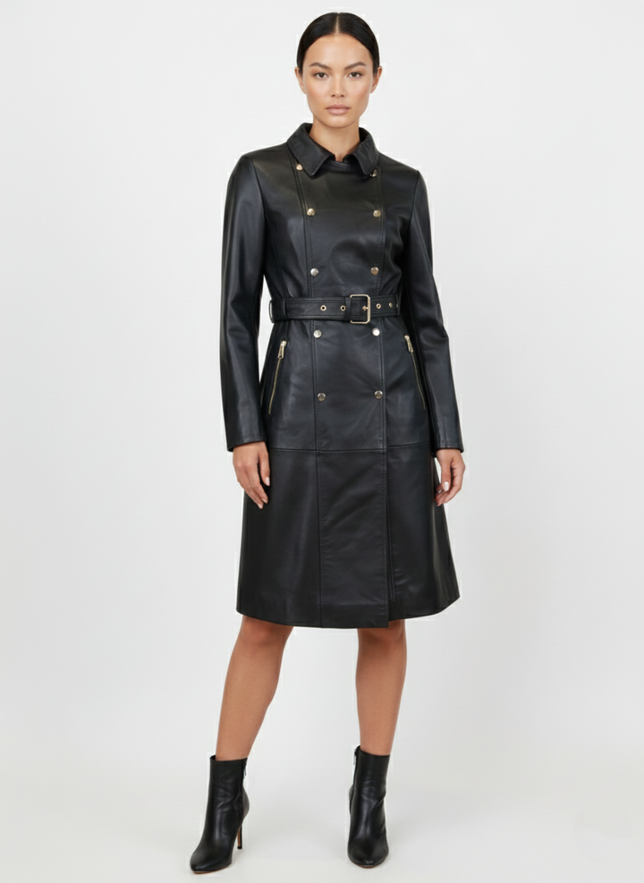 PRITTA, 100 cm. - Collar - Camen de cuero de dace grueso - Black