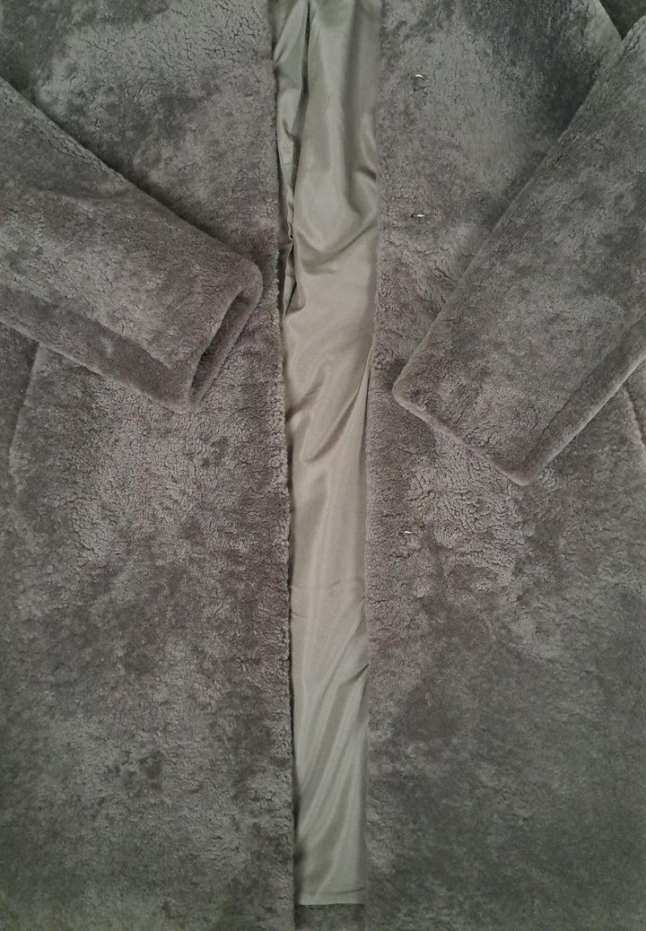 Filuka, 100 cm. - krage - krøllete lam - kvinner - taupe