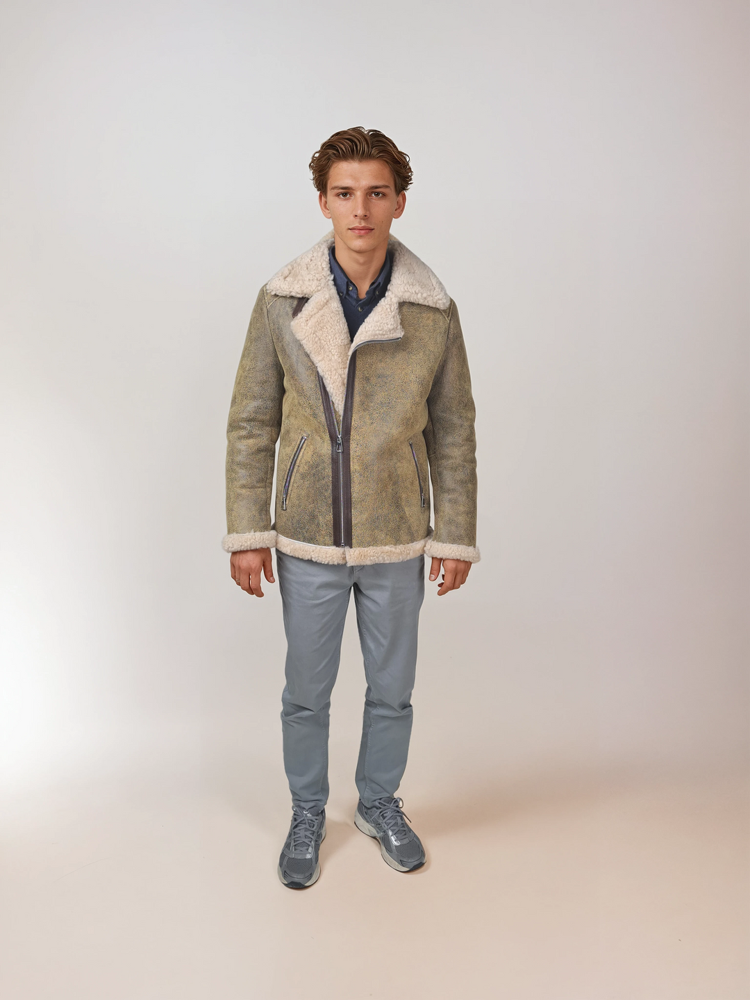 Irwing, 72 cm. - Lamb Crackle - Mand - Beige