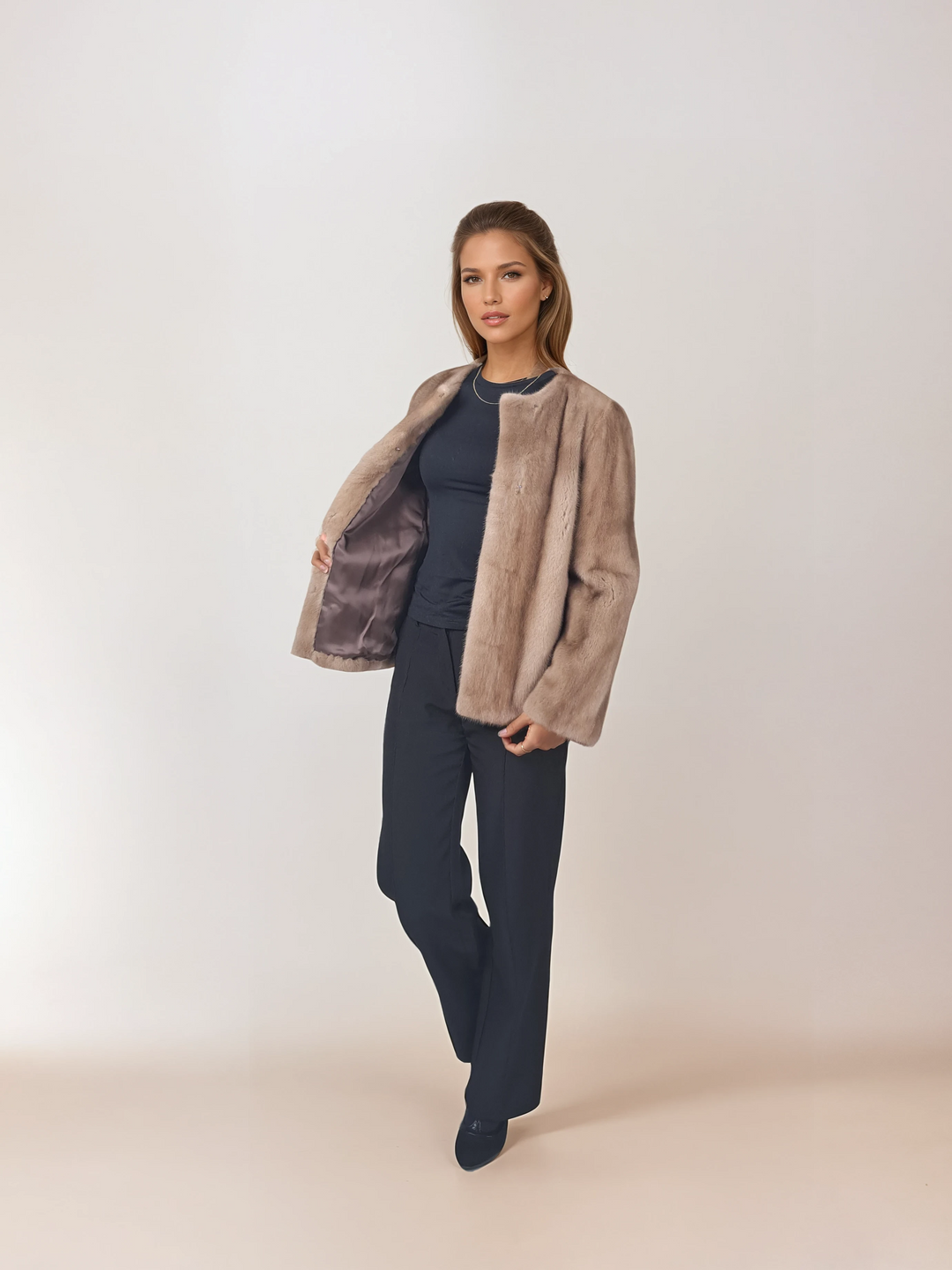 Chanel, 60 cm. - Mink - Kvinder - Pastel