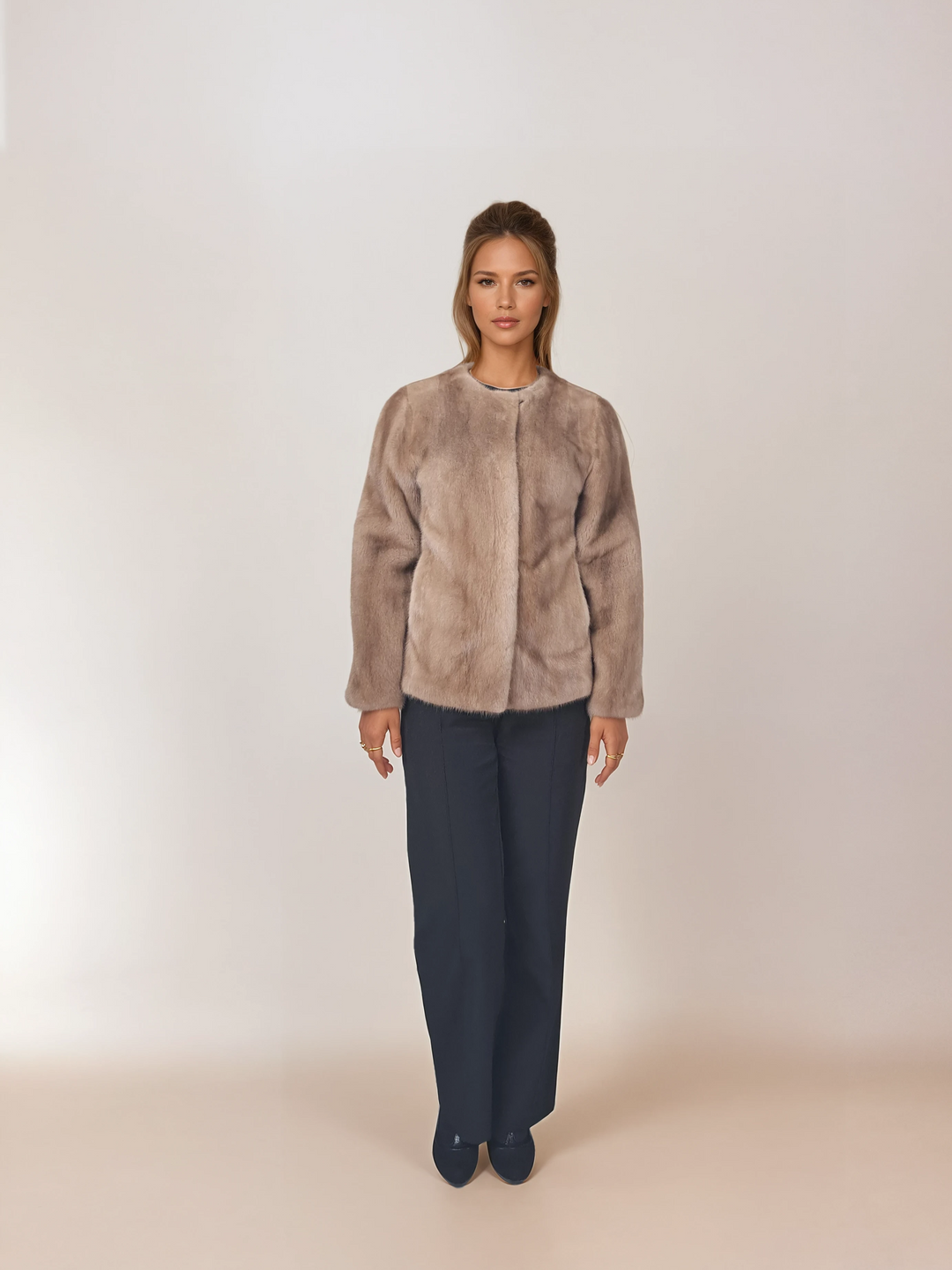 Chanel, 60 cm. - Mink - Kvinder - Pastel