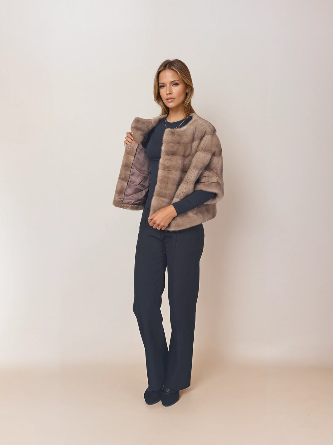 Tulle, 50 cm. - Mink - Women - Pastel / Mink Pels - Levinsky - Kvinde