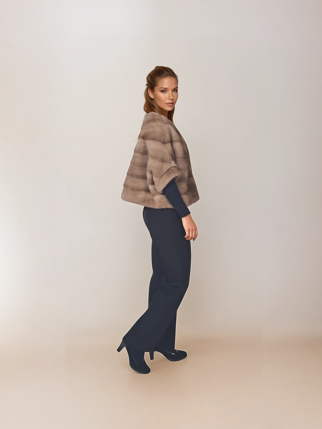 Tulle, 50 cm. - Mink - Women - Pastel / Mink Pels - Levinsky - Kvinde