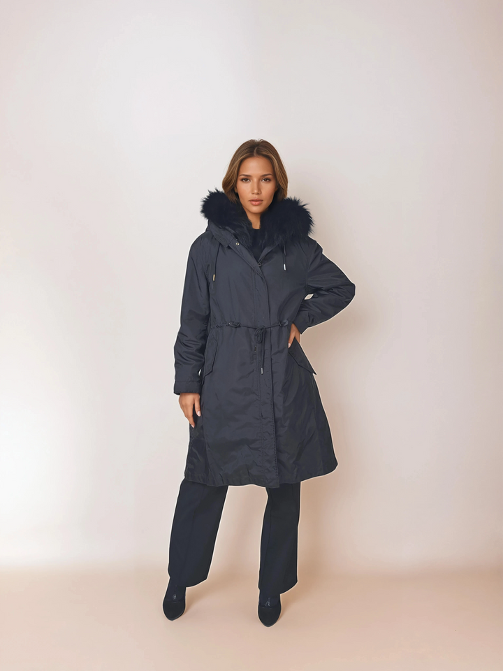 Calgary, 95 cm. - Kapuze - Textil - Damen - Schwarz