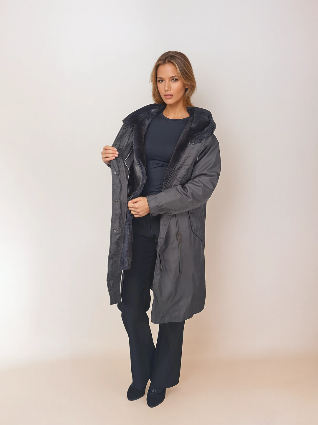 Calgary, 95 cm. - Kapuze - Textil - Damen - Armee