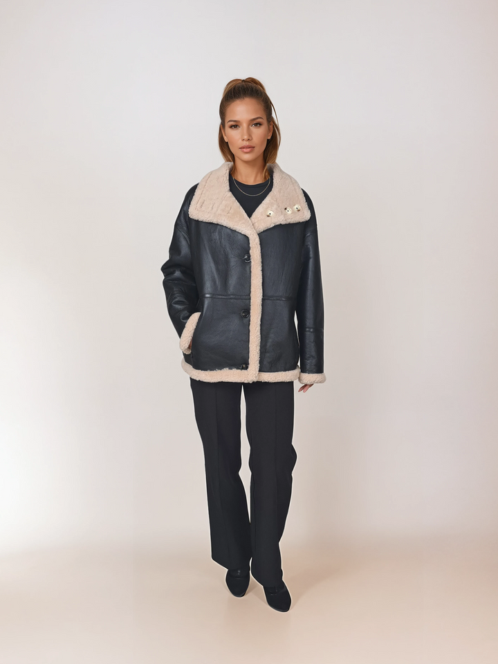 Junia, 65 cm. - Nappa Lamb Crack Washed -Damer - Sort