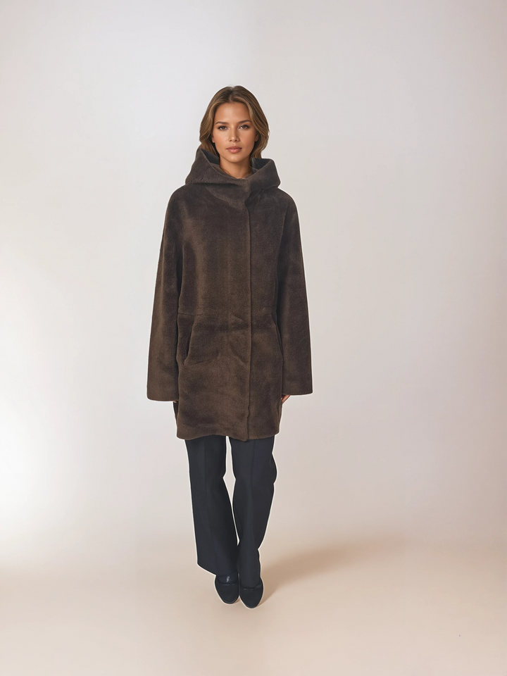 Iric, 85 cm. - Hood - Air Wool - Women - Brown