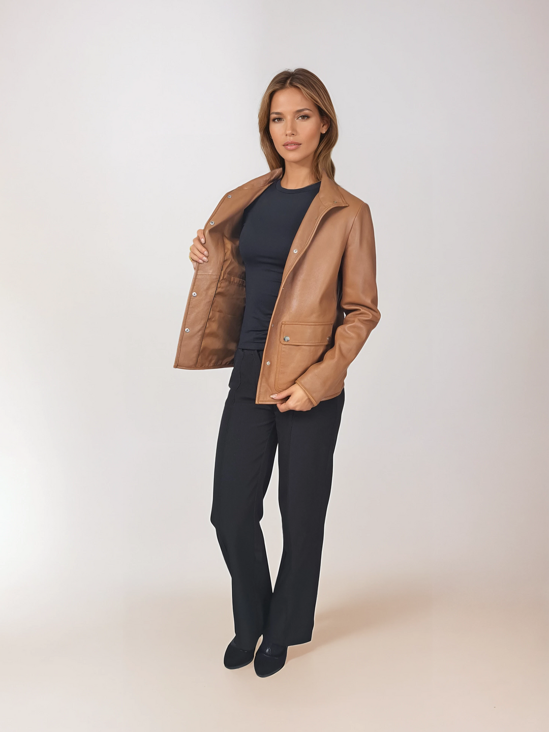 Illina, 61 cm. - Agneau Dior Cuir - Femmes - Caramel