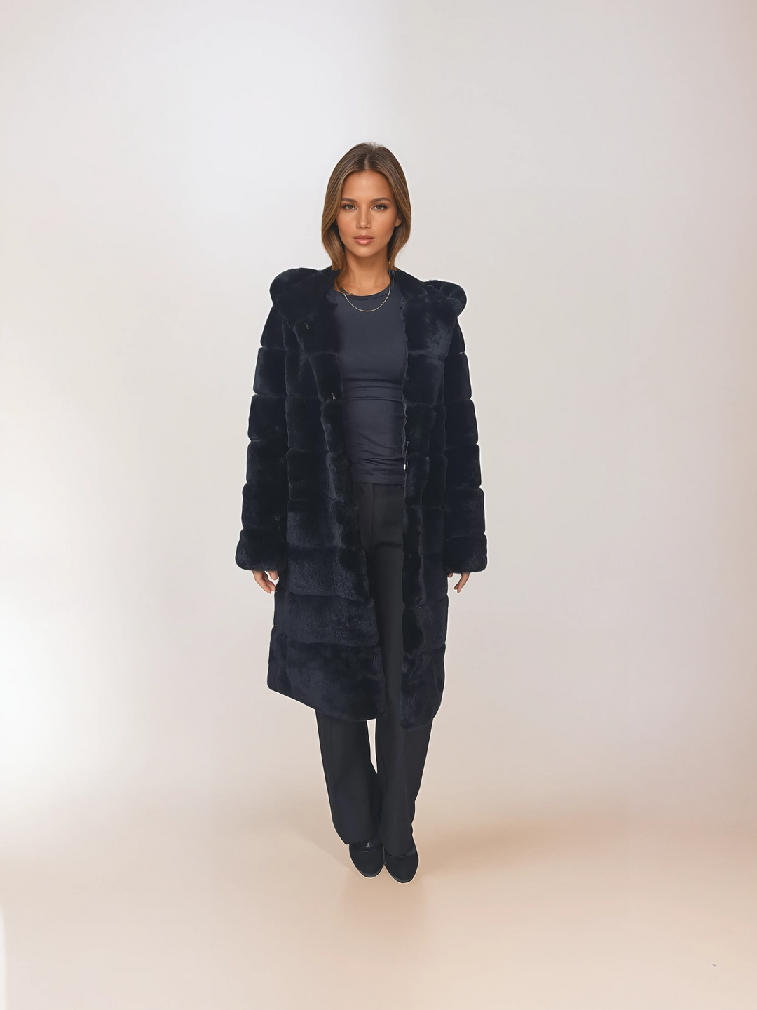 Petrovski, 100 cm. - Hætte - Rex - Damer - Sort