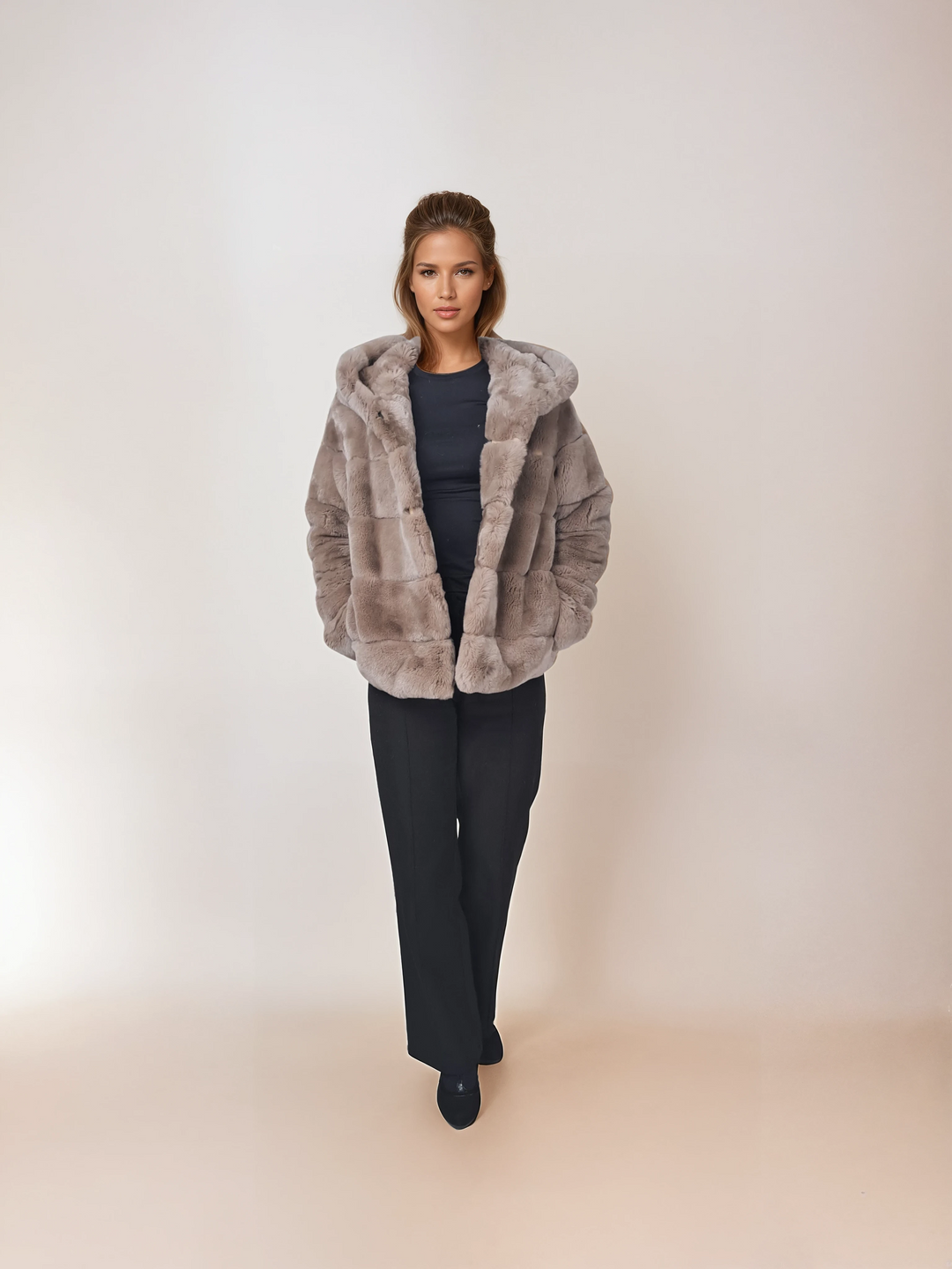 Petrovski, 60 cm. - Hood - Rex - Femmes - Cafe Latte