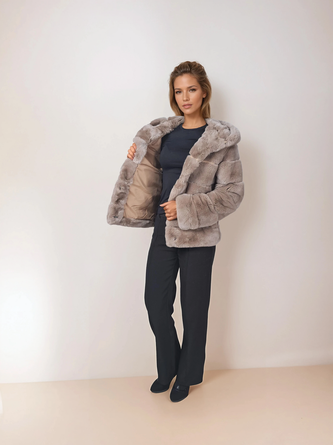 Petrovski, 60 cm. - Hood - Rex - Femmes - Cafe Latte