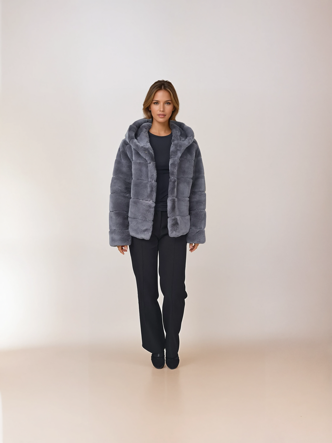 Petrovski, 60 cm. - Hætte - Rex - Damer - Lysegrå