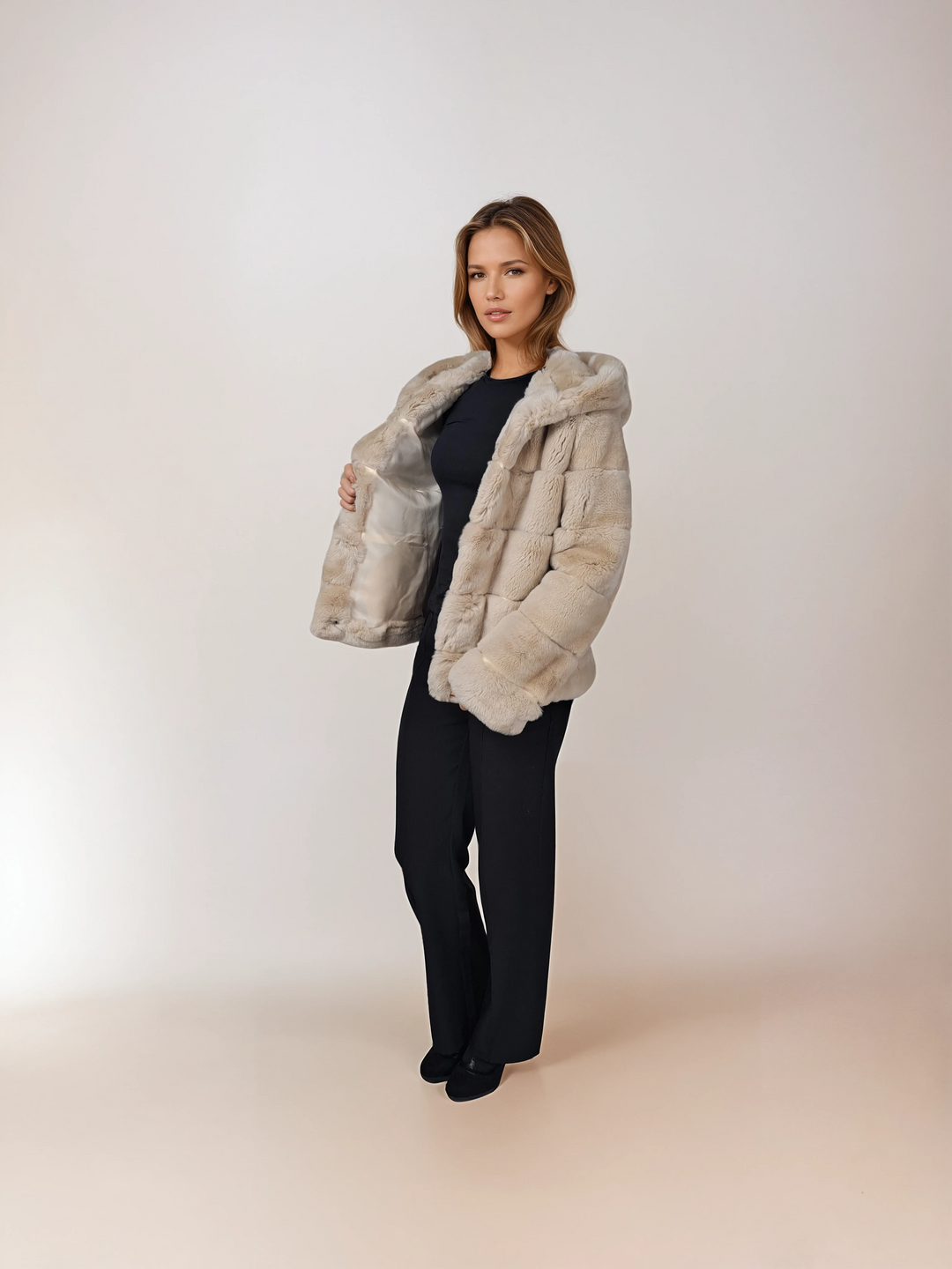 Petrovski, 60 cm. - Hood - Rex - Femmes - Crème