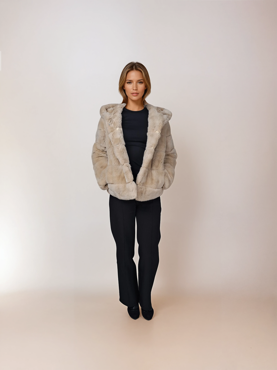 Petrovski, 60 cm. - Hood - Rex - Femmes - Crème