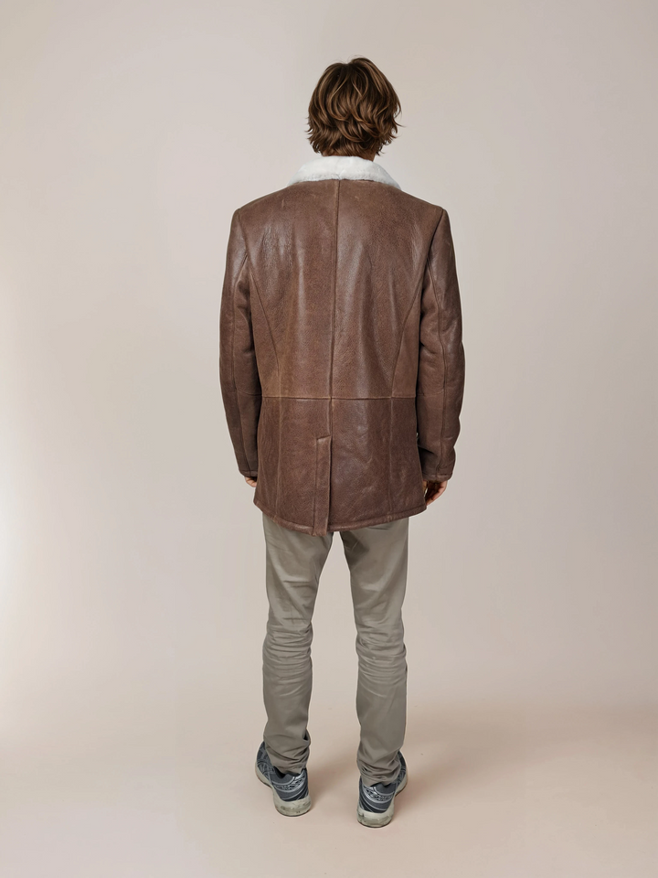 Küfer, 80 cm. - Kragen - Nappa Lamm Crack - Herren - Whiskey