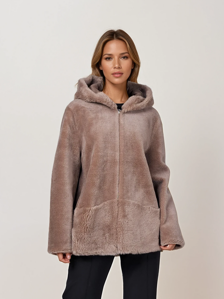 Ilda, 72 cm. - Hood - Air Wool - Women - Chestnut