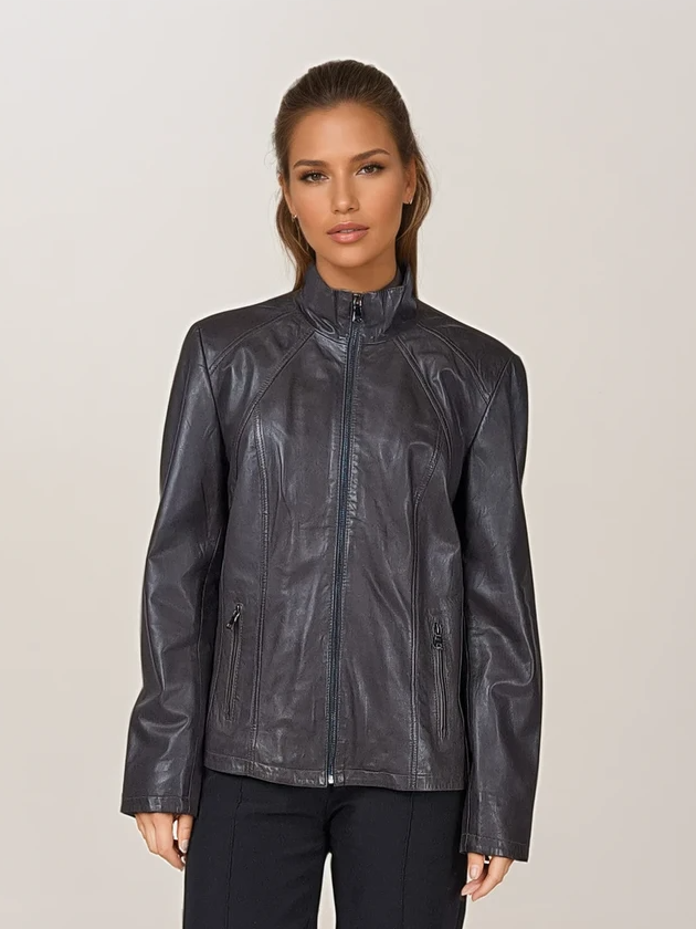 P 14-02 - Þægindi - Lambs hanska leður - Konur - dökkgrár