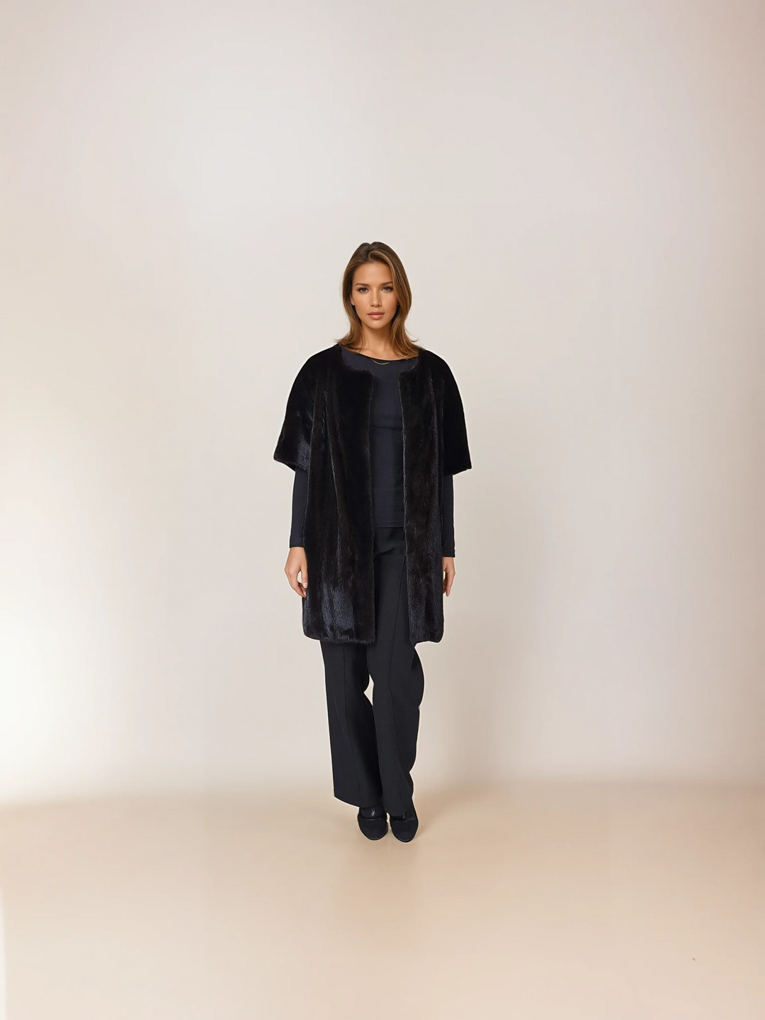 Kay, 80 cm. - Mink - Donne - Black