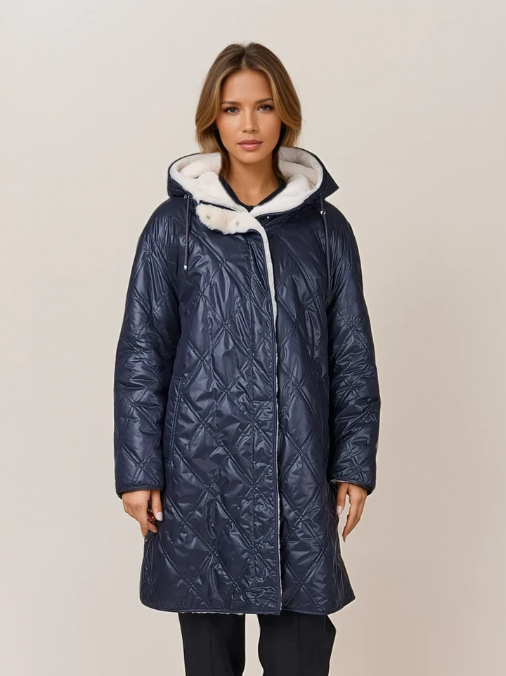 Guernsey, 90 cm. - Huva - Lamm rakt hår - Dam - Vit