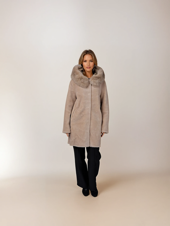 Ganix-A, 85 cm. - Hætte - Air Wool - Damer - Light Camel