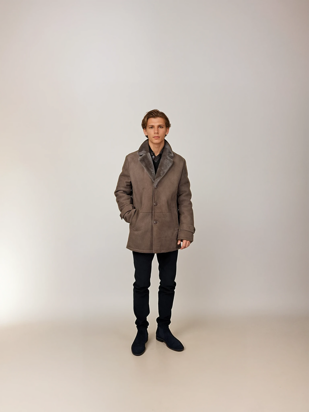 Isidore, 80 cm. - Kaulus - mokkanahka - mies - tumma tammi