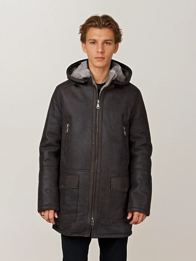 Iago, 85 cm. - Nappa Lamb Crack - Man - Dark Brown