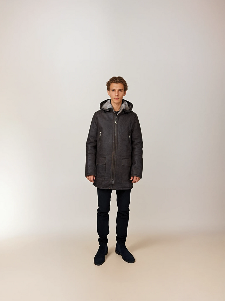 Iago, 85 cm. - Nappa Lamb Crack - Man - Dark Brown