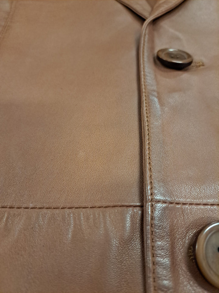 Rafel Blazer - Lamb Malli Leather - Man - Dark Tan