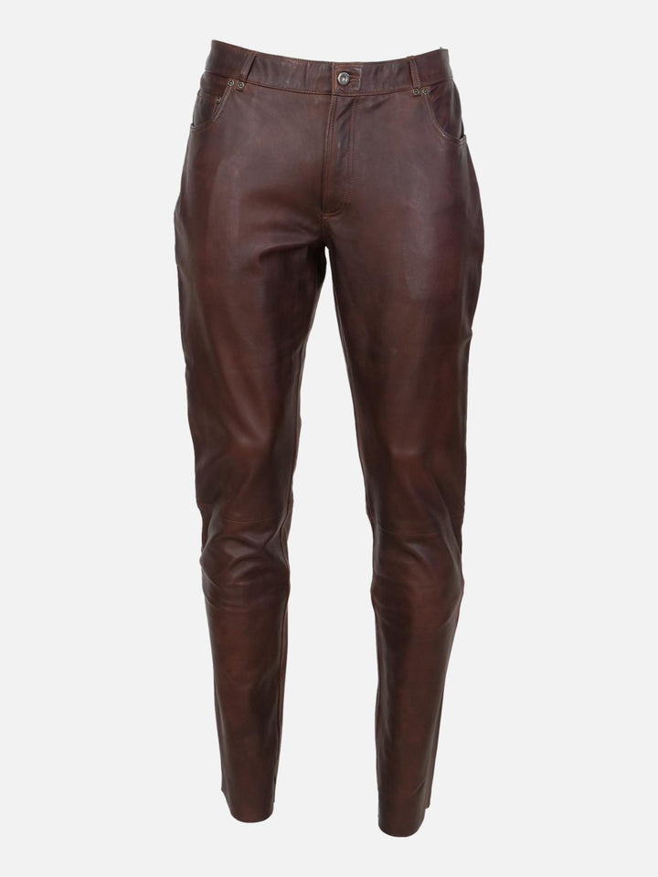 Jack - Lamb Leather - Trousers - Man - Brown