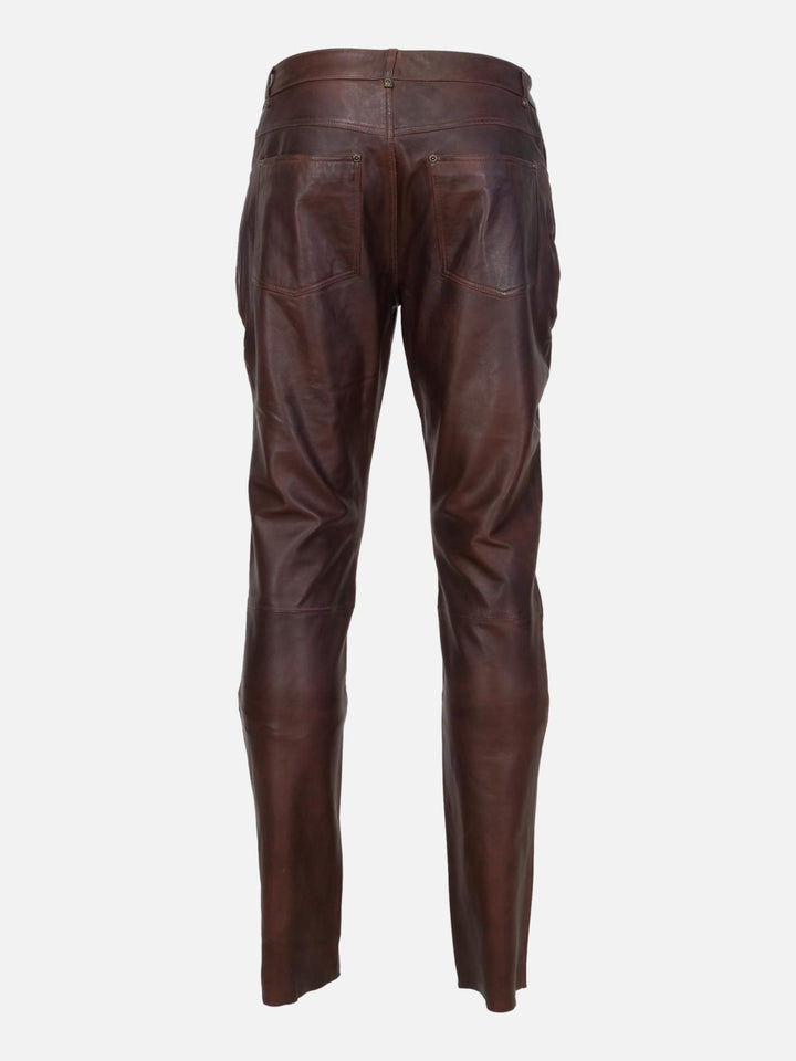 Jack - Lamb Leather - Trousers - Man - Brown