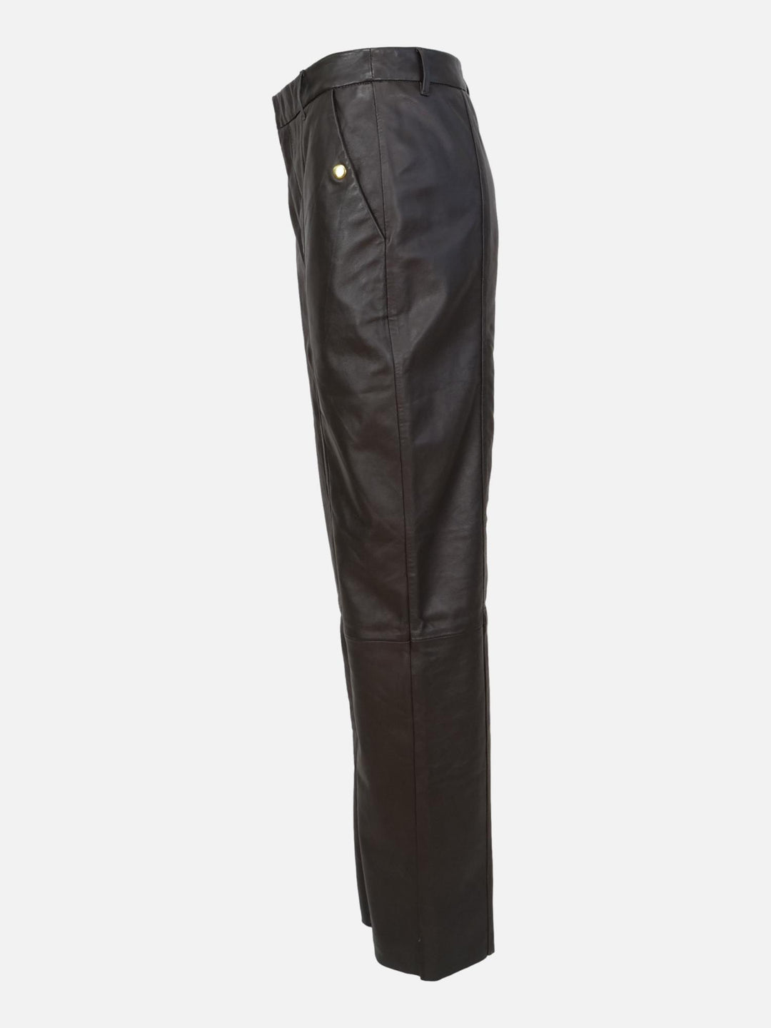 New Puk Trousers - Lamb Nappa Leather - Women - Warm Grey