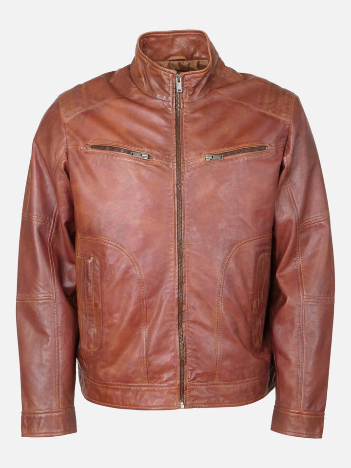 Lopaz, 67 cm. - Lamb Polish Nappa Leather -Man - Cognac