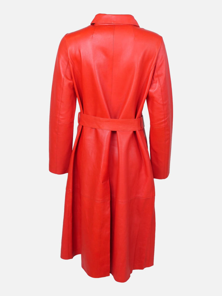 Alvison, 109 cm. - Lamb Dior Bonded Leather-Women - Fire Red