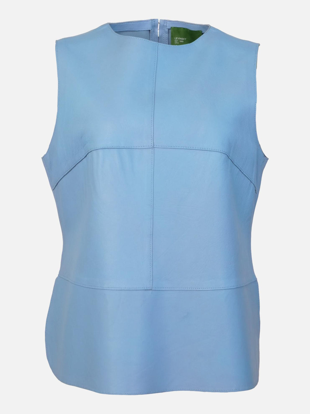 Hope Weste, 59 cm. - Lamb Dior Bonded Leather-Damen - Skye Blue