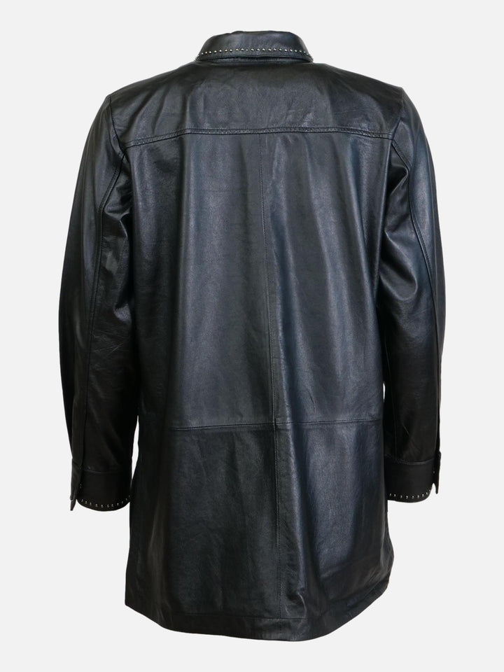 Jincy 77 cm. - Leather shirt - Dame - Sort