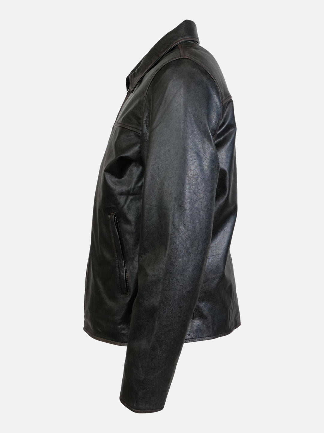 James Dean - Goat Rubbed Off Leather Jacket - Man - Black