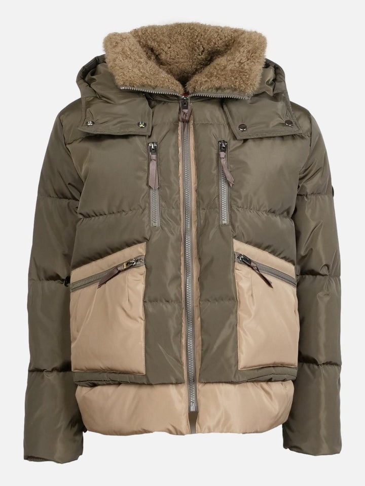 Henriette 61 cm. - Kapuze - Echte Daunenjacke - Damen - Army &amp; Camel