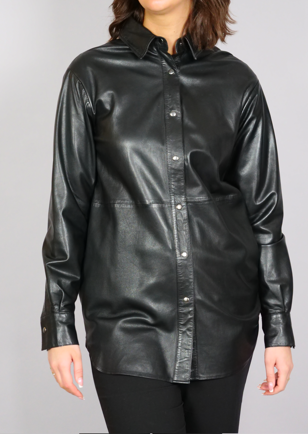Rains - Lamb Leather shirt - Women - Black