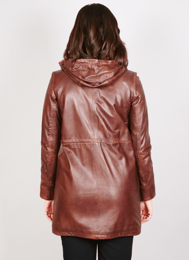 Sienna - Lamb Leather Jacket - Women - Dark Cognac